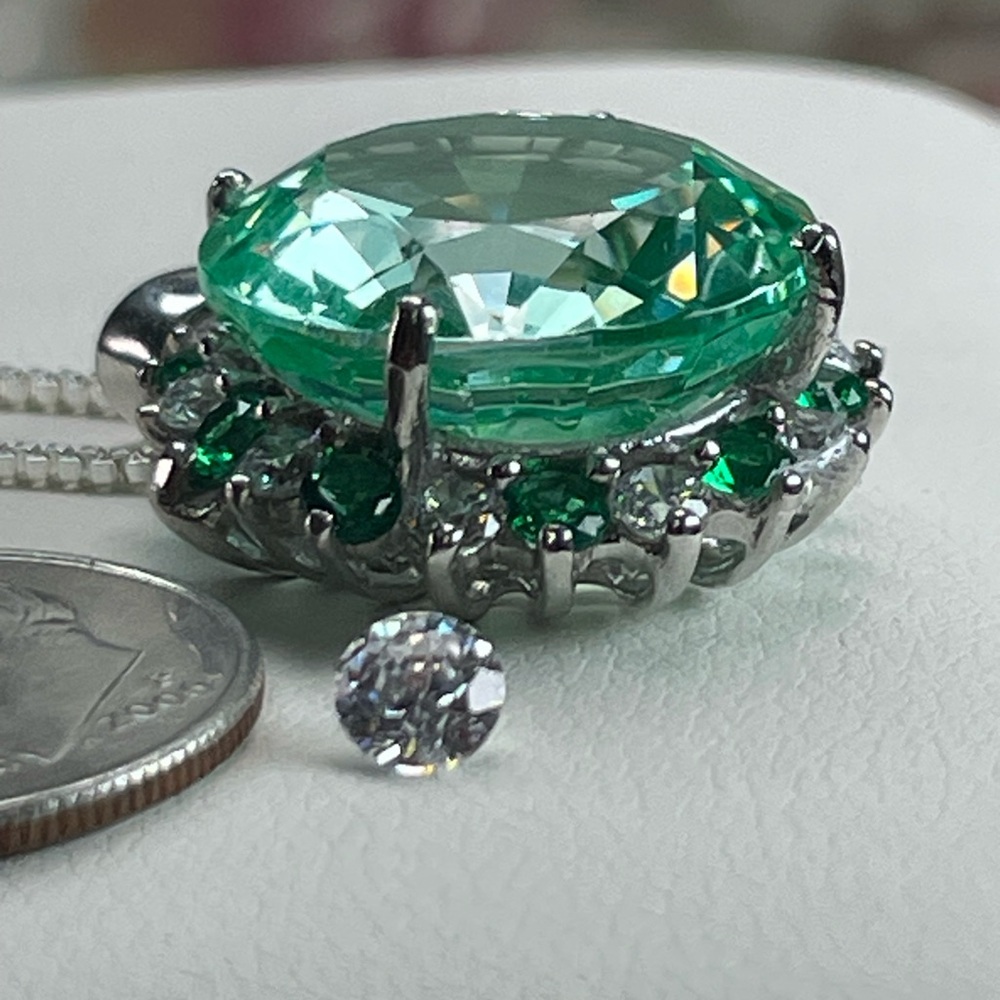 19ct Paraiba Emerald Sapphire Pendant